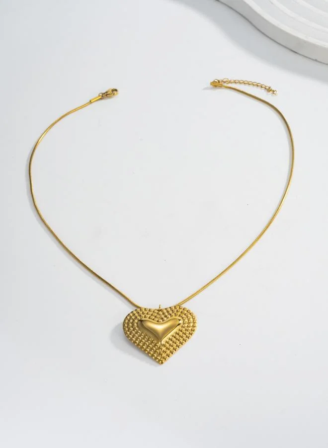 تايك تو عقد بقلادة معدنية على شكل قلب